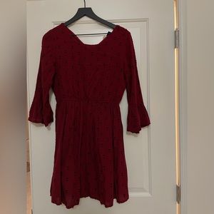 Maroon Boho Dress - XS